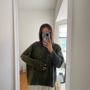 Old Navy Green Crew Neck Sweater Cozy Knit